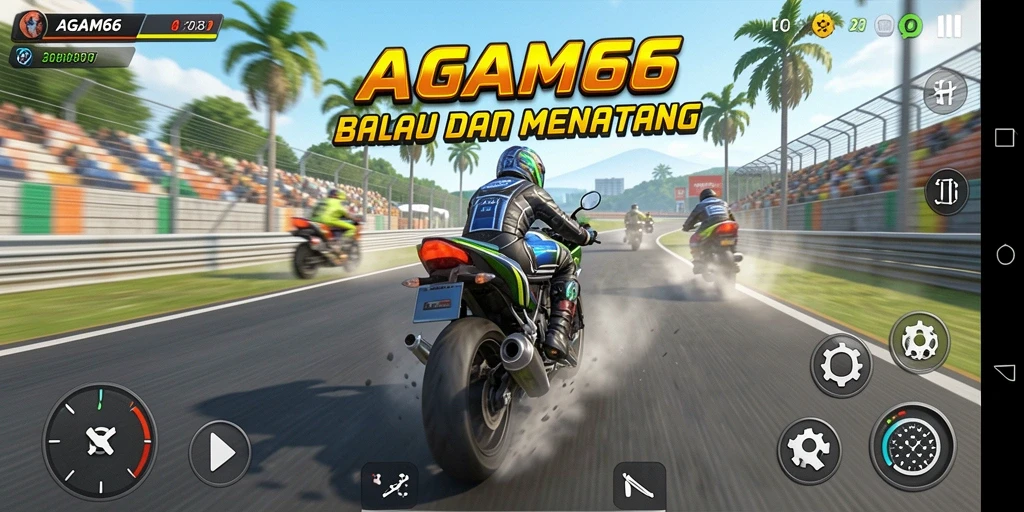 Grafis memukau dan gameplay balap motor yang adiktif.