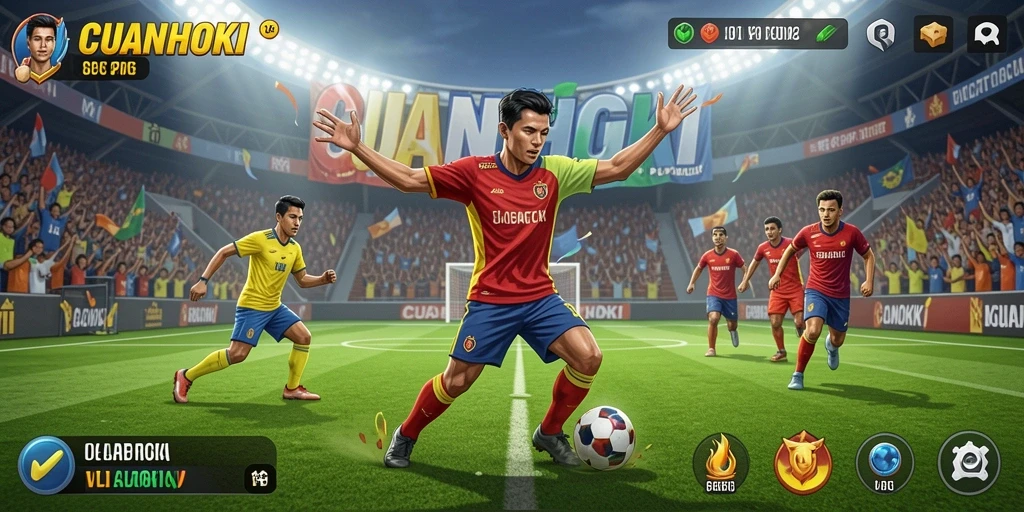 Tampilan gameplay intens dengan aksi olahraga seru di CUANHOKI.