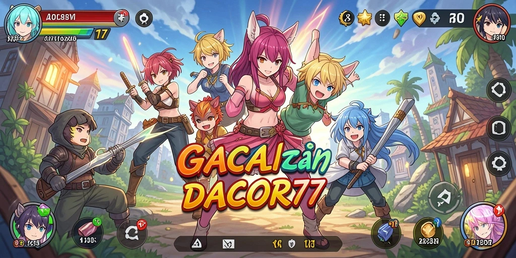 Screenshot GACOR77 menampilkan karakter utama beraksi dalam pertempuran epik.