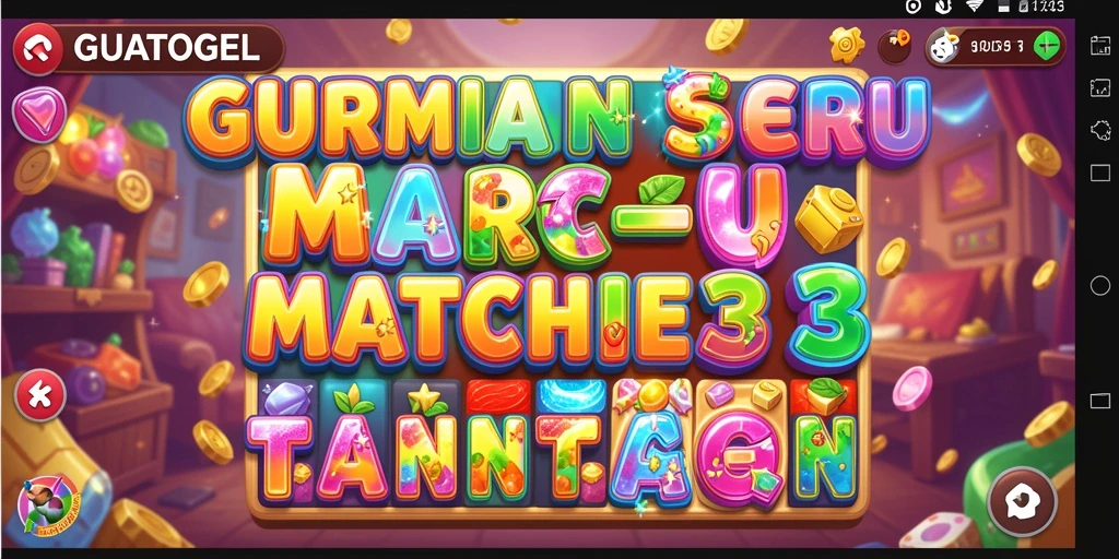 Tampilan gameplay GUATOGEL yang penuh warna dan menantang.
