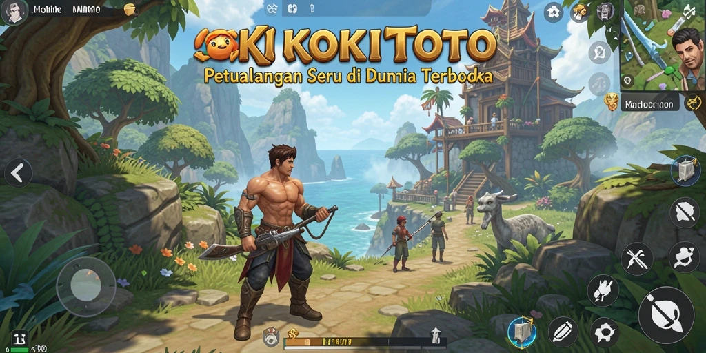 Screenshot menunjukkan eksplorasi dunia terbuka KOKITOTO dengan grafis yang indah.