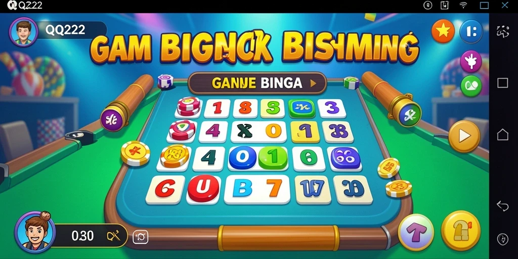 Screenshot gameplay QQ222 menampilkan keseruan bermain Bingo secara langsung.