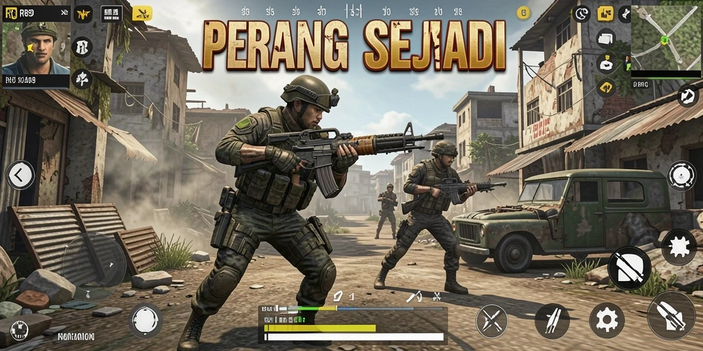 Screenshot gameplay RR89 menampilkan aksi seru dalam Battle Royale.