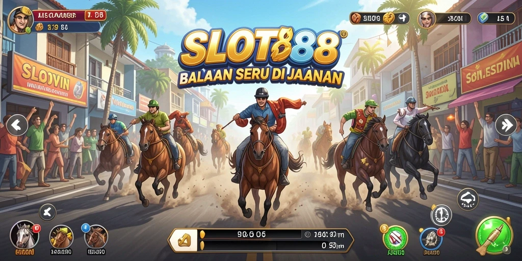 Gameplay SLOT88 yang mendebarkan dengan balapan seru di jalanan.