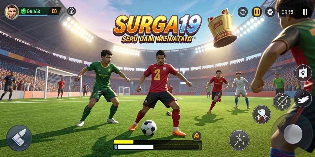 Tampilan gameplay SURGA19 yang mendebarkan dan penuh aksi olahraga.