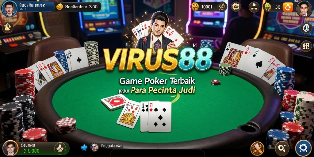 Tampilan gameplay seru di VIRUS88 saat bermain Poker.