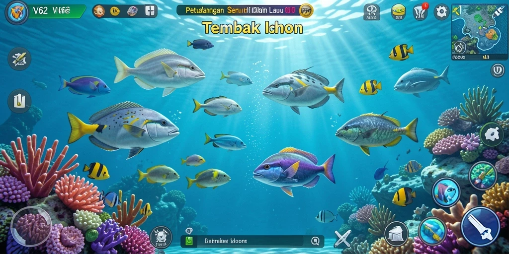 Screenshot dari gameplay seru Tembak Ikan di VV62.